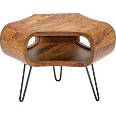 invicta INTERIOR Retro kavos staliukas Organic Living 70 cm Šešamedžio palisandras Plaukų pynės Svetainės staliukas Šalutinis staliukas Medinis staliukas