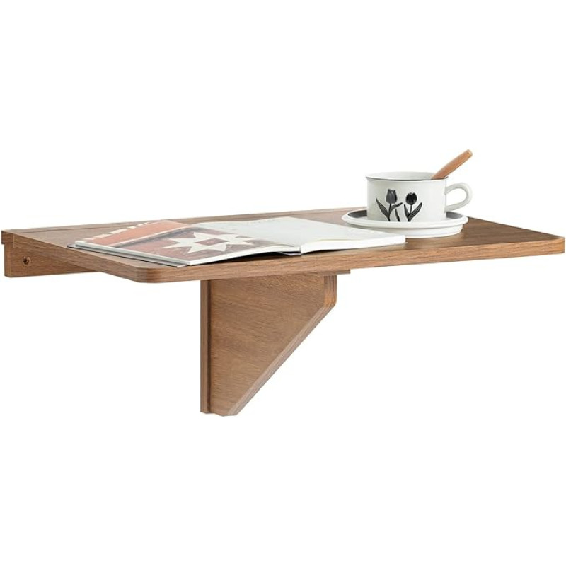 SoBuy FWT03-PF Sieninis sulankstomas valgomojo stalas Kompaktiškas virtuvės stalas Erdvės taupymo dizainas Sulankstomas stalas mažoms erdvėms Sieninis stalas 60 x 40 cm Vintage