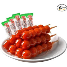 Chinese Snack: Candied Hawthorn Skewers - Crispy and Sweet, Hand Selected, Individually Wrapped, A Traditional Chinese Snack, Perfect for Cinema, Office and Sharing (18g * 10 Packs)