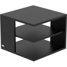 AUPROTEC Exclusive Neo šoninis staliukas 60 x 60 cm H 43 cm Juoda mediena I Idealiai tinka kaip kavos staliukas, lentyna, staliukas prie lovos, sofos staliukas arba šoninis staliukas I Su lentyna