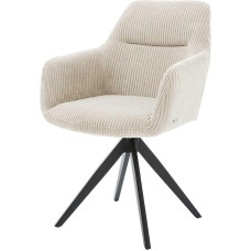 DELIFE Pejo-Flex Swivel Chair, Cross Frame, Angled, Black Cord Beige, 180° Rotatable