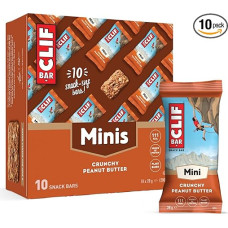 CLIF BAR Minis užkandžių batonėlis Baltymų batonėlis su 4 g augalinių baltymų Cruncny Peanut Butter 10 x 28 g