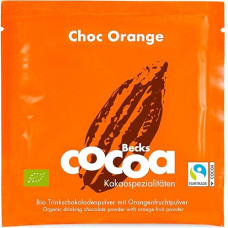 Becks cocoa Choc Orange Drinking Chocolate - Premium Cocoa with Candied Orange Peel & Ginger - Fairtrade Vegan Organic Cocoa Powder - Ideal for Hot Chocolate, 25 g Sachet