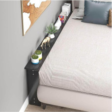 ERRULAN Shelf behind sofa, modern, slim console table, made of wood, bed/sofa gap filler, coffee tables with accessories, entrance area/hallway behind the coffee table (black, 59.1x7.9x25.6in