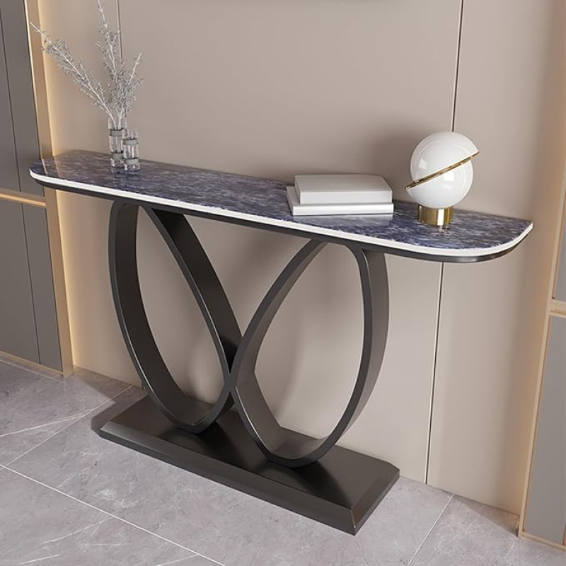 Konsolentisch,Eingangstisch,Schmaler Sofatisch,Kompakter Flurtisch,Beistelltisch Schmal,Konsolentische,Einfache Montage,für Wohnzimmer,Eingangsbereich und Flur(Black3,80cm/31.4in)