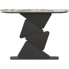 Moderner, schmaler Konsolentisch für den Eingangsbereich - 12 mm dicke Tischplatte, abgerundete Kanten, Sofatisch für Wohnzimmer und Flur, Schwarz, 140 x 30 x 85 cm - Stilvolles Möbelstück f