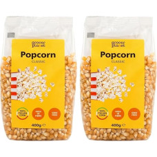 Grocer Planet - Itališki kukurūzų popkornai (800g) | 2 x 400g pakuotės | Klasikiniai itališki geltoni kukurūzai popkornams