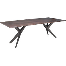 Massivmoebel24.de Freeform 4#25 Acacia Tree Table 160 x 90 x 76 cm Brown Lacquered Legs Anthracite Matt