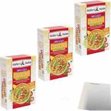 usy Müller's Mühle Couscous Medium pakuotė iš 3 dalių (3 x 500 g pakuotė) + usy blokas