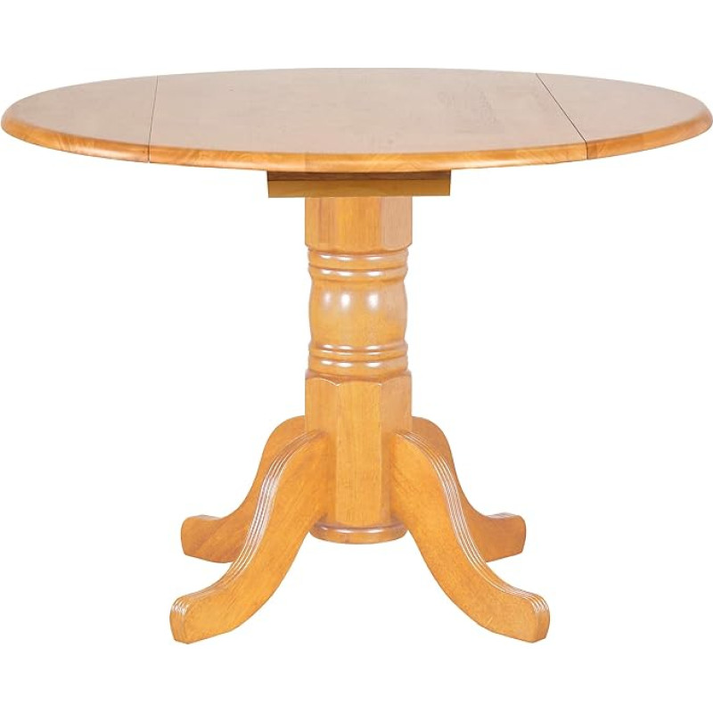 Sunset Trading Round Table with Leaves in Light Oak Finish