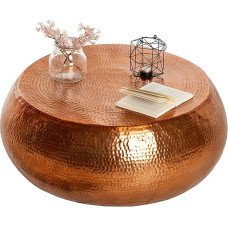 Riess Ambiente Handmade Orient Coffee Table 80 cm Copper in Classic Hammered Design