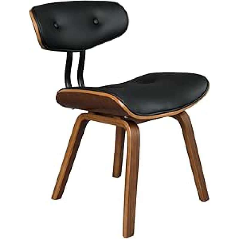 zuiver Blackwood kėdė, Nr. 1100240, daugkartinis medinis rėmas, riešutmedžio spalvos, sėdynė ir atlošas iš PU odos, juodos spalvos