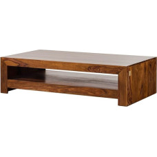 MASSIVMOEBEL24.DE Hercogo kavos staliukas iš medžio masyvo #120 - riešutmedis, lakuotas | Pagamintas iš šešamo medienos | Stačiakampio formos | 70 x 135 x 36 cm | Su daiktadėže | Kavos staliukas Šalutinis staliukas Sofos staliukas