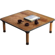 Japanese Folding Wooden Tea Coffee Table, Square Base, Adjustable Low Table for Tatami on the Floor, Foldable Laptop Kotatsu Dining Table,