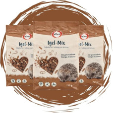 Elles Hedgehog Mix - 3 x 750 g Natural Hedgehog Food - High-Energy Supplementary Food with Insect Protein and Nuts - Species-Appropriate for Wild Animals in the Garden - All-Year Feeding for Hedgehogs