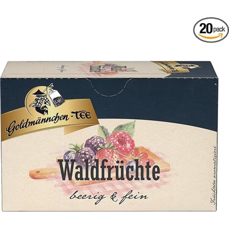 Goldmännchen Tee Forest Fruits, vaisių arbata, vaisių mišinys, 20 atskirai užplombuotų arbatos rinkinių