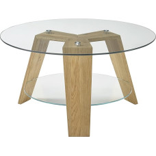Robas Lund Coffee Table Living Room Table Glass Table with Solid Oak Frame W x H x D 75 x 40 x 75 cm