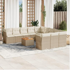 Balkon möbel terassenmöbel außen gartenlounge gartenlounge outdoor6-tlg. Garten-Sofagarnitur mit Kissen Beige Poly RattanGeeignet für Schlafzimmer