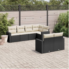 Lounge möbel Lauko gartenlounge Lauko gartenlounge terassenmöbel außen5-tlg. Garten-Sofagarnitur mit Kissen Beige Poly RattanGeeignet für Schlafzimmer