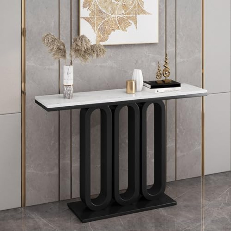 Konsolentisch, Flurdekor, Eingangstisch, Flurtisch, dekorativer Flurtisch, schmaler Konsolensofa-Beistelltisch, für Wohnzimmer, Flur, Büro (schwarz, 160 cm)