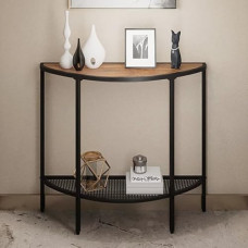 Konsolentisch, Halbrunder Eingangstisch, Sofatisch, Metallrahmen hinter dem Couchtisch, moderner Akzenttisch, für Flur, Wohnzimmer, Foyer (100 x 30 x 80 cm)