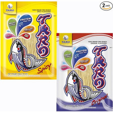 Taro Brand Thai Fish Snack Assorted 2 Flavours 52g Original and Spicy Pack of 2