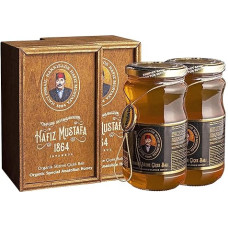 Hafiz Mustafa 1864 Stambulas Turkiški skanėstai, desertai, užkandžiai, neapdorotas grynas gėlių medus stiklinėje, turkiški saldumynai, dovanų idėjos gimtadieniui, Kalėdoms