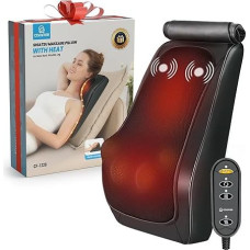 COMFIER masažuoklis, kaklo masažuoklis su šiluma, Shiatsu nugaros masažuoklis su 4D minkymo galvutėmis, masažinė pagalvėlė pečiams, nugarai, kojoms, dovanos vyrams ir moterims