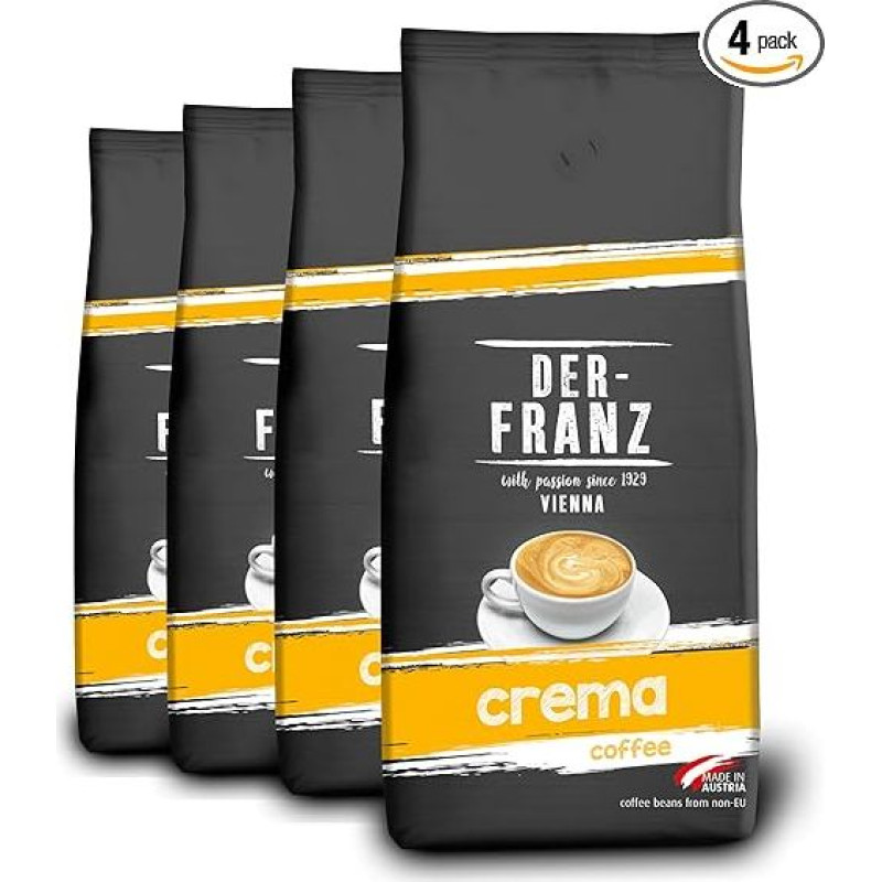 Der-Franz Crema kavos pupelių kava 4 x 1000g
