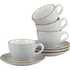 Creatable, 34037, Vintage Nature Stone Series, 8-Piece Crockery Set for 4 People, Coffee Cups Set Made of Porcelain, Dishwasher and Microwave Safe, Made in Europe