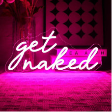 Gauk Naked Neon Sign Pink LED Neon Sign Wall Lettering Neon Sign USB Get Naked LED Sign for Bedroom Home Bathroom Bar Shop Club Store Pub Salon Decoration Party