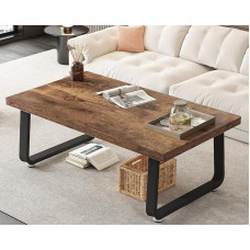 HSH medinis kavos staliukas, pramoninis dizainas, svetainės staliukas, medžio ir metalo centrinis staliukas, mažas svetainės staliukas, šoninis staliukas, stalas, senovinis kavos staliukas, 100 cm