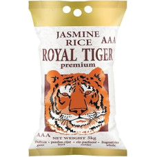 ROYAL TIGER Jazminų kvapieji ryžiai / Jazminų ryžiai sveiki / Jazminų ryžiai AAA 5 kg