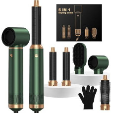 Hair Styler Set Styling Brushes Hair Styler 5 in 1 Hair Styler, Airstyler Air Curlers Hair Dryer 5 in 1 with Round Brush Hair Dryer Hair Styler Hot Air Brush Hair Dryer Curling Iron Air for