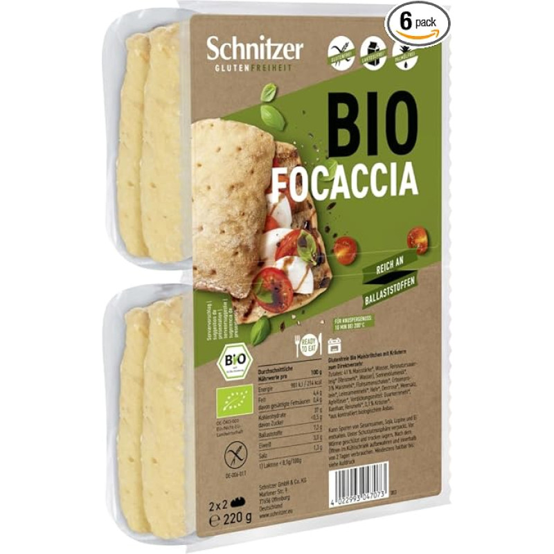 Bio Focaccia 6 x 220 g