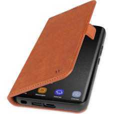 WIIUKA Case for Samsung Galaxy S26 Ultra, Leather from Germany, Stand Function & Card Slot, Leather Case, Extra Thin, Premium Mobile Phone Case, Flip Case for Samsung S26 Ultra, Suiit More Cognac