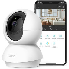 TP-Link Tapo 2K Pan Tilt Security Camera for Baby Monitor, Dog Camera with Motion Detection, 2-Way Audio Siren, Night Vision, Cloud & SD Card Storage (up to 256GB), Works with Alexa &