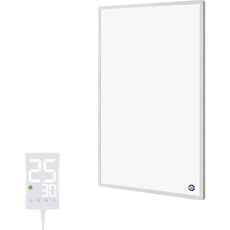 Infraraudonųjų spindulių šildytuvas, 600 W, su jutikliniu termostatu, energiją taupantis infraraudonųjų spindulių sieninis šildytuvas 10-15 m², elektrinis šildytuvas su apsauga nuo perkaitimo, sertifikuotas TÜV