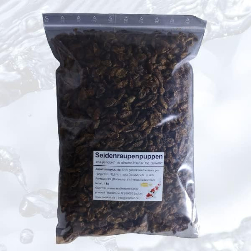 1 kg aukščiausios kokybės šilkaverpių - Koi maistas - Žuvų maistas - Koi - Užkandis - Tvenkinys