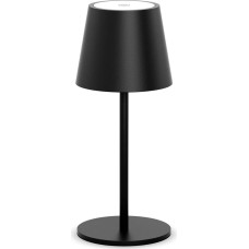 Įkraunama akumuliatorinė LED stalinė lempa 26 cm, 5000 mAh (5 V 2 A), įkraunama akumuliatoriumi, 3 W 3000 K belaidė stalinė lempa, IP54 lauko stalinė lempa restoranui, miegamajam, barui (juoda, pakuotė po 1 vnt.)