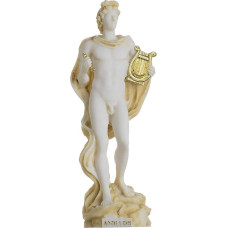 BeautifulGreekStatues Apolonas muzikos dievas Poezijos menas Aukso tonas Alabastro statula Skulptūra 17 cm