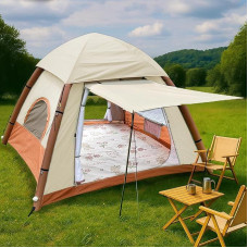 Aufblasbares Zelt 2-10 Personen, Inflatable Tent mit Rauchabzug, Camping Zelt Aufblasbar- 5 Minuten Aufbau, Luftzelt Aufblasbar Glamping Mit 2 großen Reißverschutztüren, Familienzelt Aufblasbar.