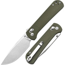 CJRB Bolt sulankstomas kišeninis peilis, 8,25 cm AR-RPM9 plieno ašmenys, G10 rankena, EDC peilis su atstatomuoju užraktu ir kišeniniu spaustuku, skirtas vyrams, moterims, kempingams, išgyvenimo žygiams, žalias (J1960)