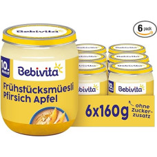 Bebivita Breakfast Cereal Apple Peach Organic (6 x 160 g)