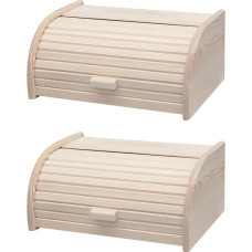 Fackelmann Set of 2 Pine Wood Lunch Box Storage Box 40 x 28 cm 9908450
