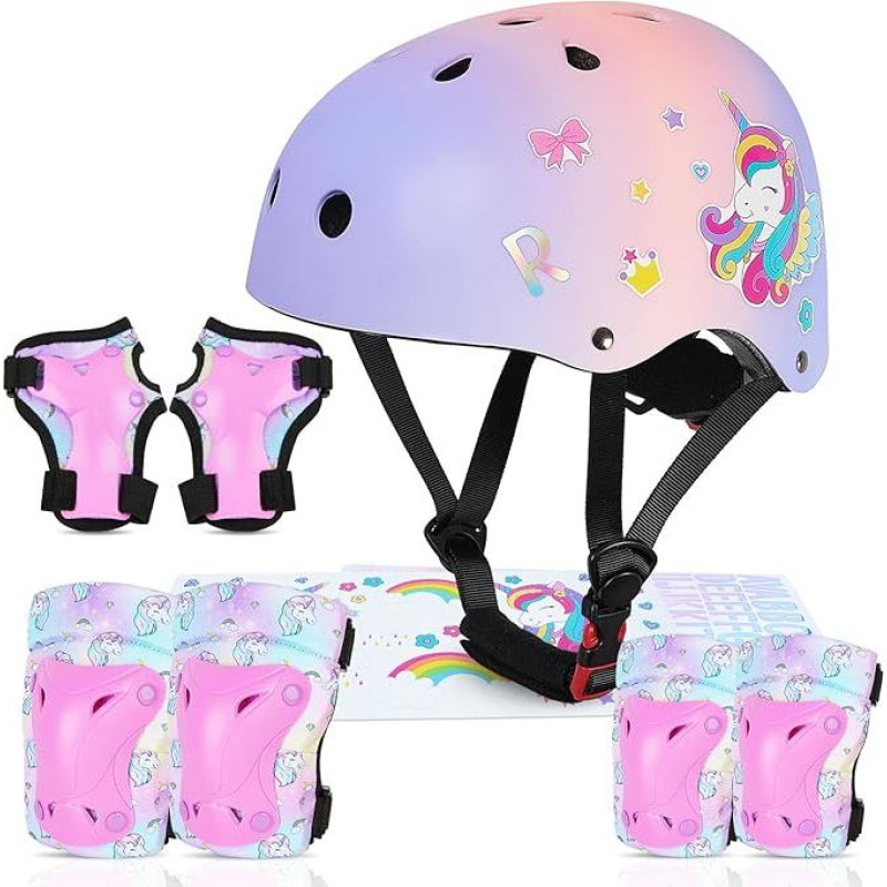 MHJY Dviračio šalmas Vaikų šalmas Vaikų šalmas Mergaitės Skate šalmas 3-8 metai Kelio pagalvėlės Apsaugos rinkinys Apsauga Inline Skates Vaikų alkūnių pagalvėlės Riešų apsaugos berniukams Riedlentės Riedlentės Riedlentė Dviratis