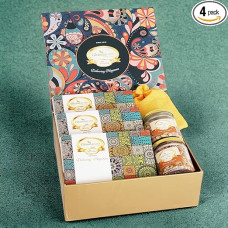 Ghasitaram dovanos Jaiccha Lohri saldainiai Gachak hampers Lohri Hamper Box Didelis Til Laddoo, Khajoor, Gachak, Revadi, Til migdolai, žemės riešutai
