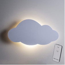 LED cloud bedroom night light, warm white, battery operated, Lights4fun