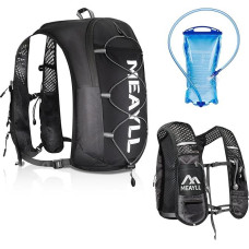 Hydration Vest, bėgimo kuprinė su 1 l vandens pūsle, 5 l lengva kvėpuojanti bėgimo liemenė vyrams ir moterims, reguliuojama šviesą atspindinti bėgimo kuprinė su telefono laikikliu ir 9 kišenėmis