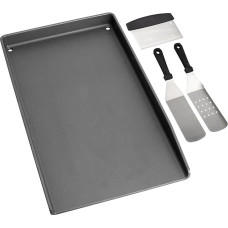 WELL GRILL 44,5 x 26 cm ketaus kepimo plokštė su kepimo mentelių rinkiniu, skirta 